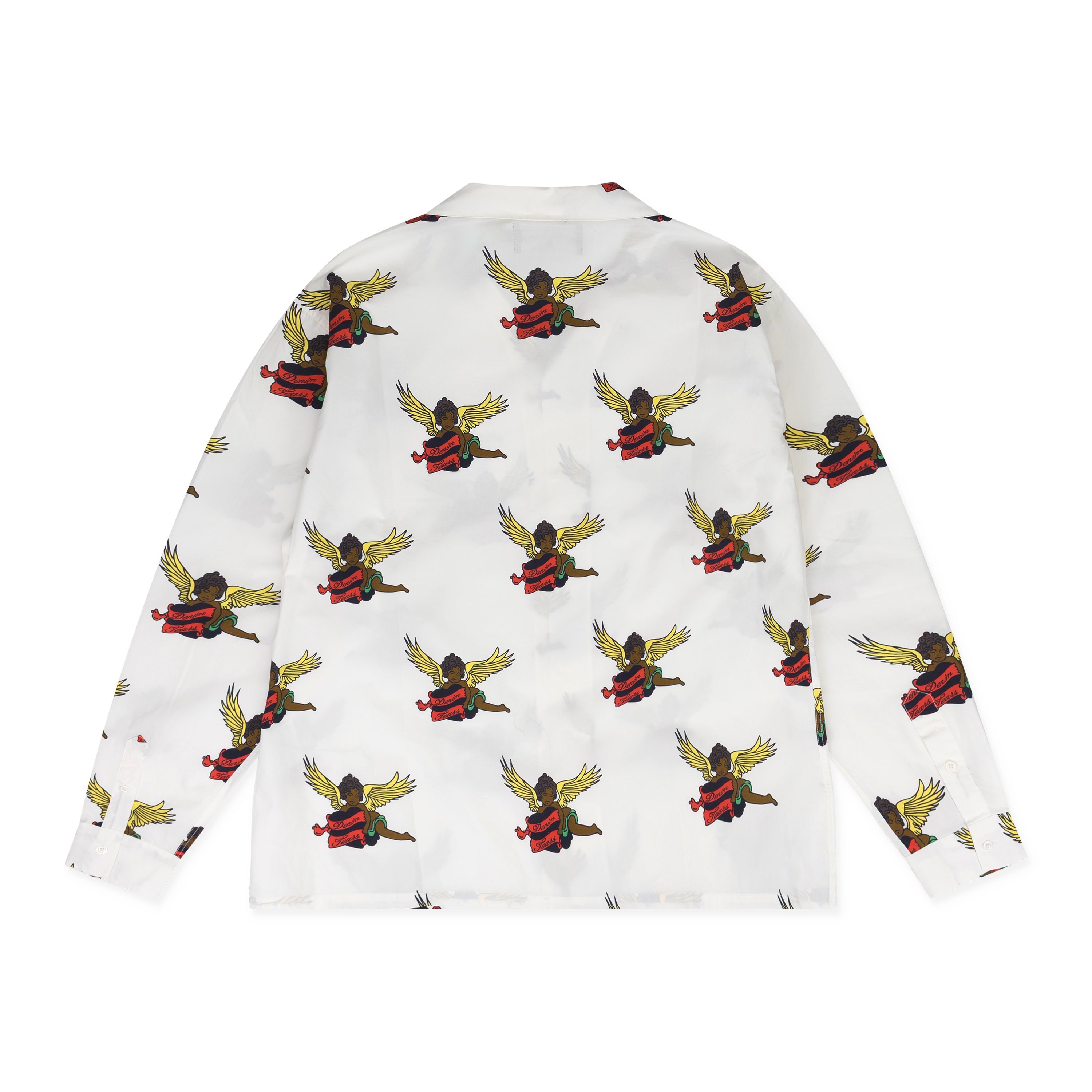 Denim Tears White Cherub Long Sleeve Button-Up Shirt