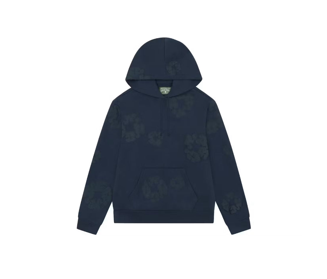 Denim Tear Mono Cotton Wreath Hoodie Navy