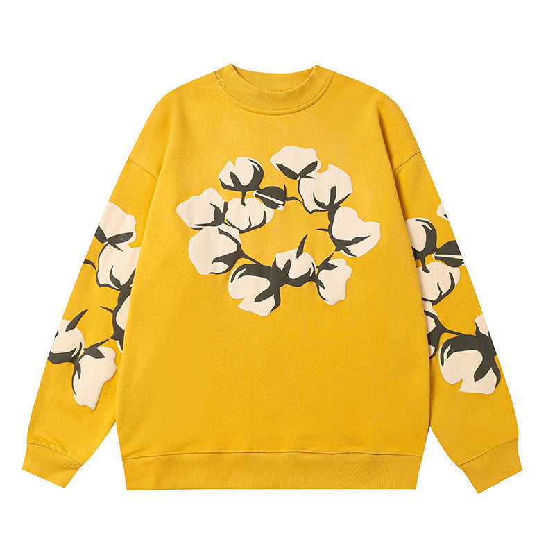 Denim Tears Yellow Crewneck Sweatshirt Front Floral Wreath