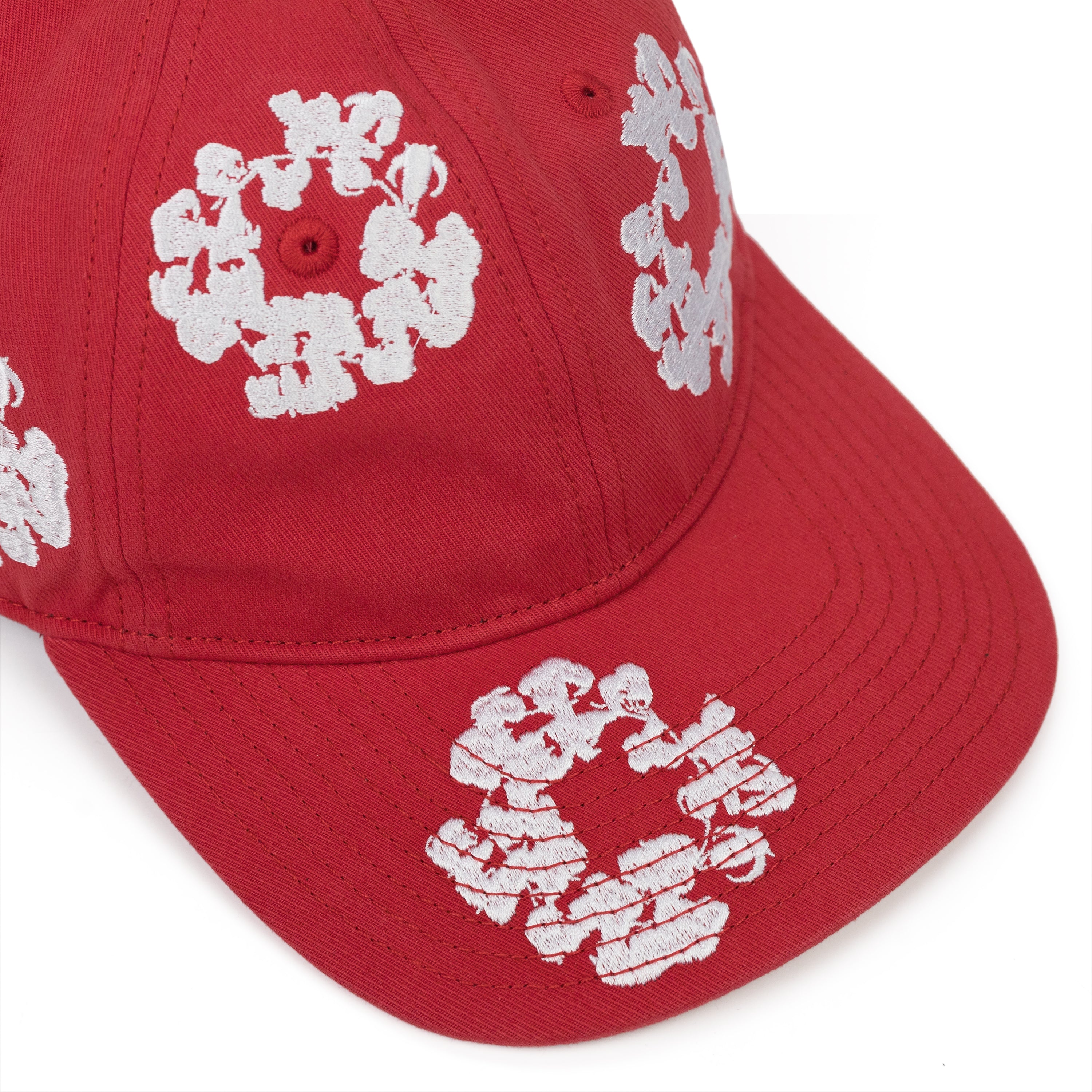Denim Tears Red Cotton Wreath Fitted Cap