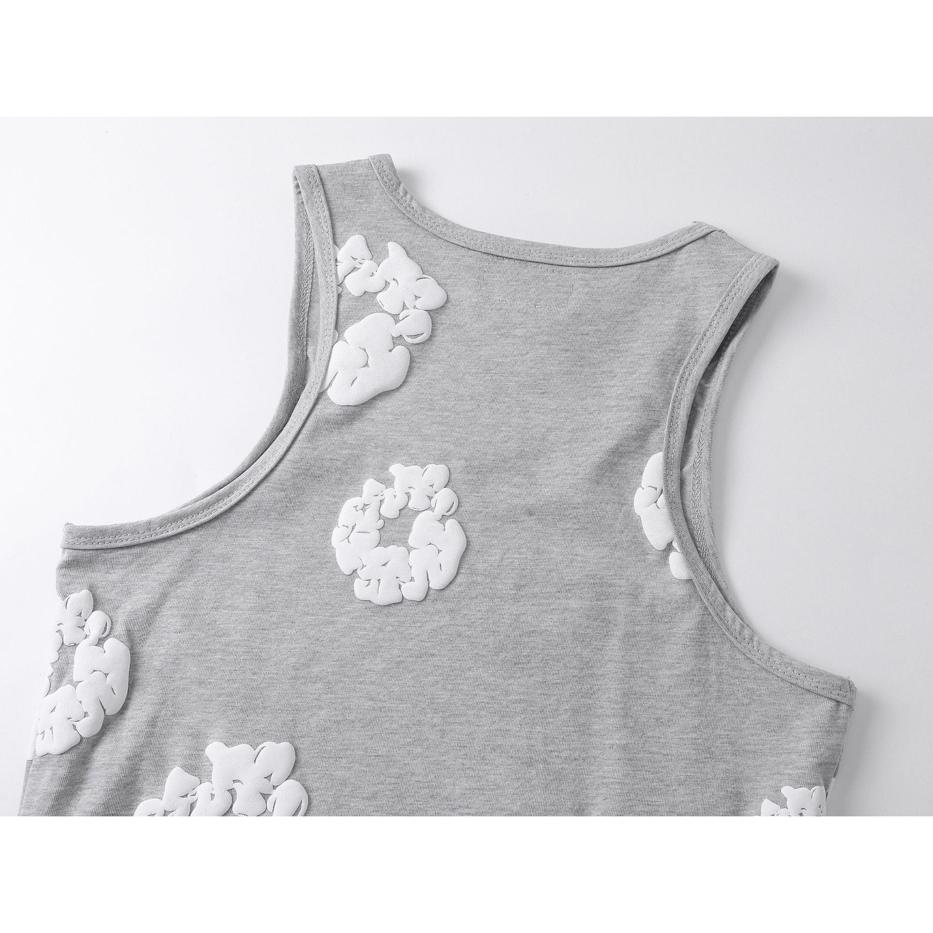 Denim Tears Grey Floral Print Slim Fit Ribbed Tank Top