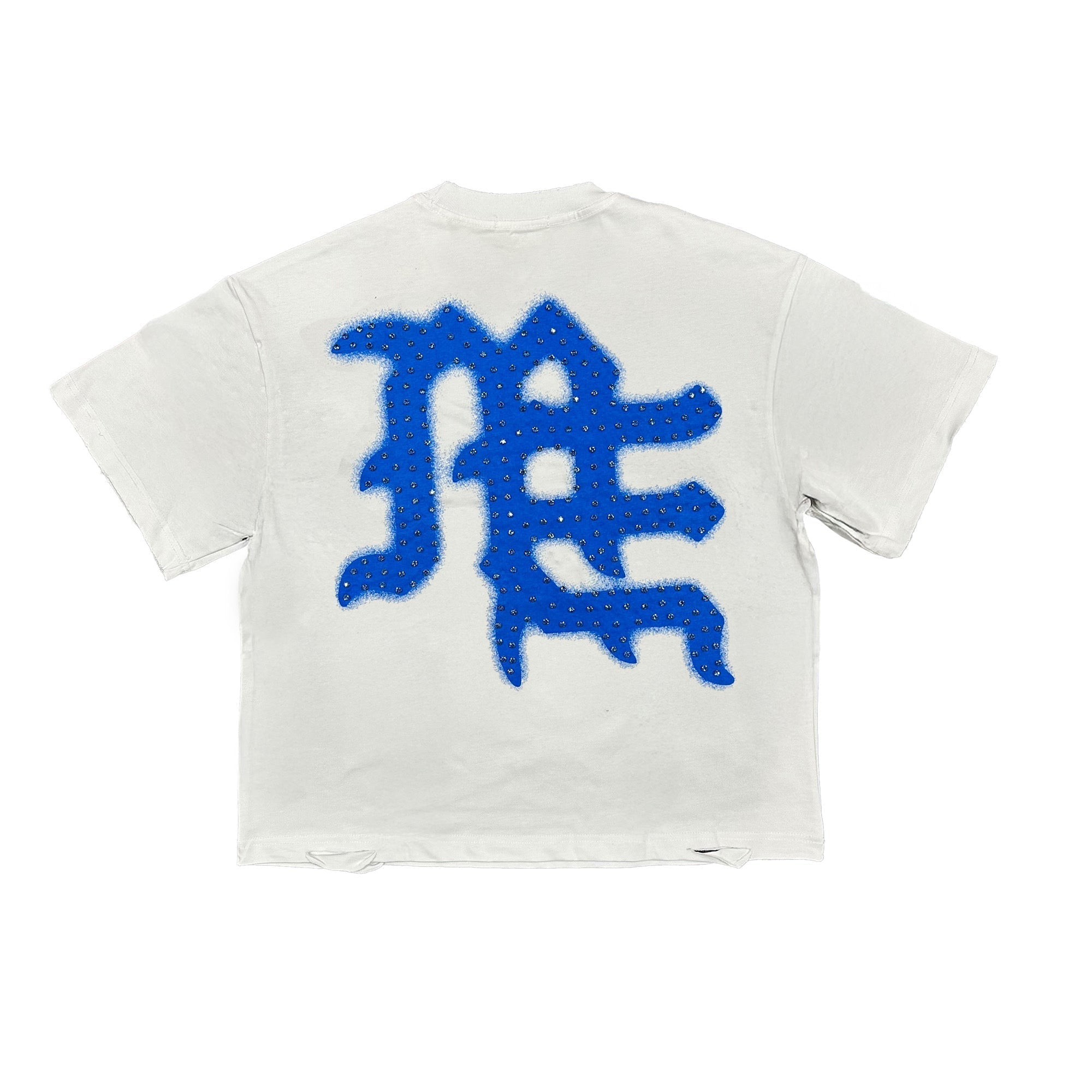MIXED EMOTION Blue ‘End’ Rhinestone Tee