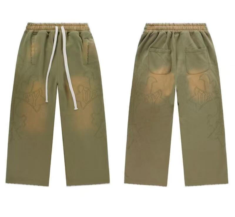 Vale Forever Vintage Gothic Cross Zip-Up Hoodie & Sweatpants Set - Olive Green
