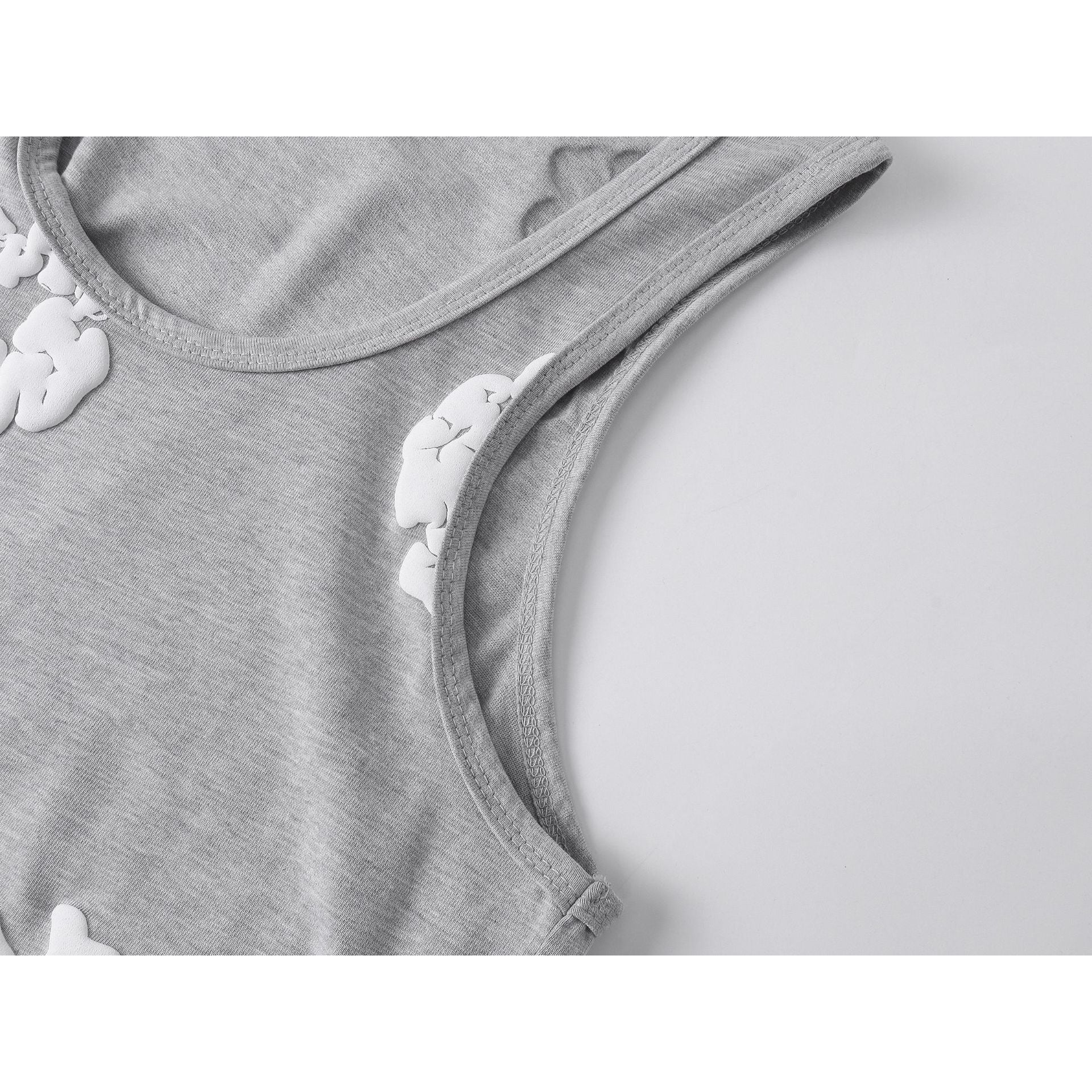 Denim Tears Grey Floral Print Slim Fit Ribbed Tank Top