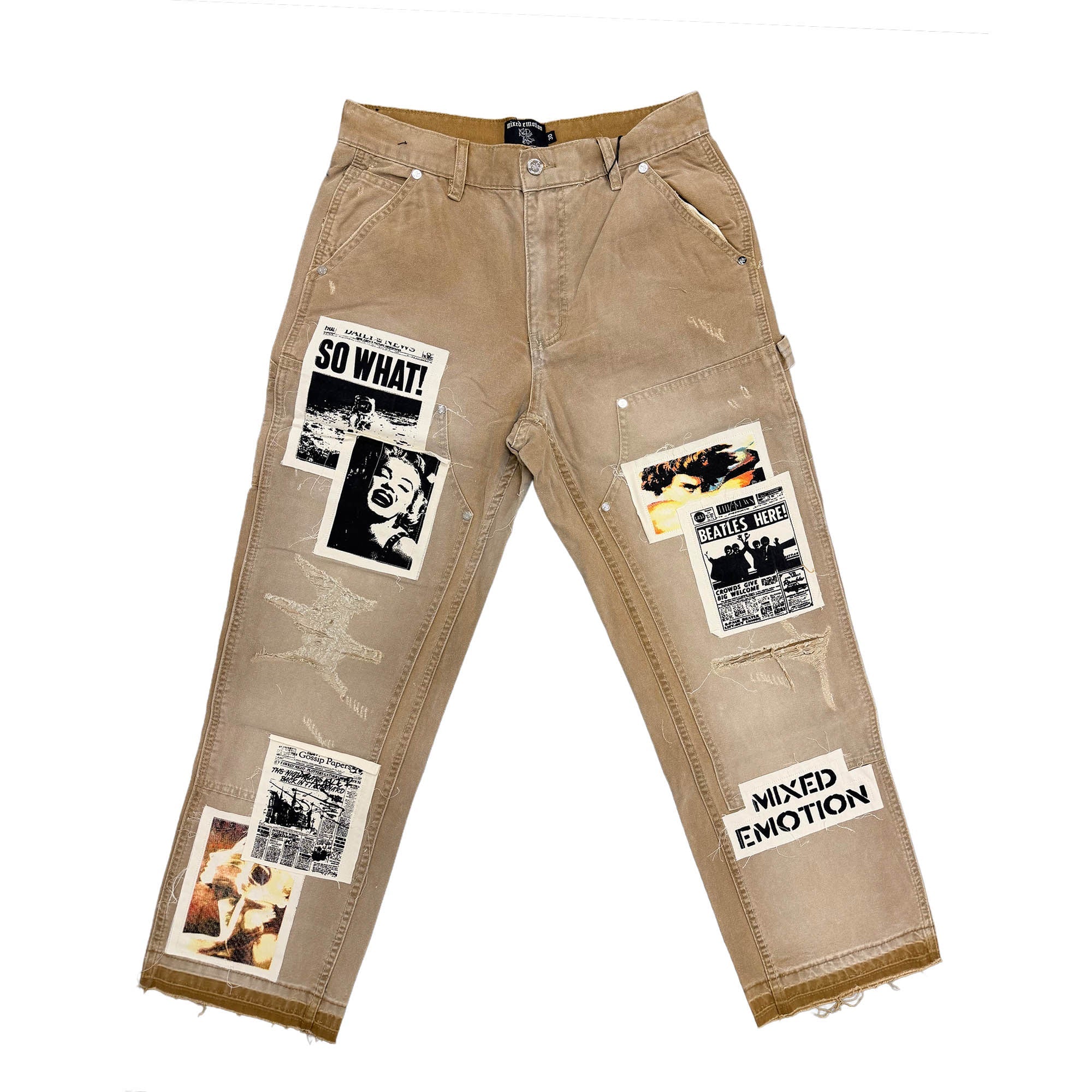 MIXED EMOTION “Newspaper” Carpenter Pants