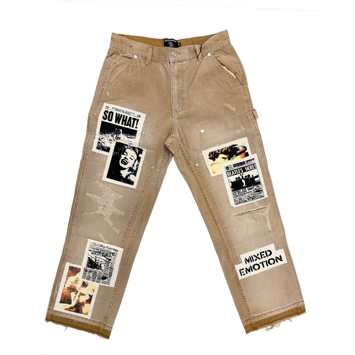 MIXED EMOTION “Newspaper” Carpenter Pants