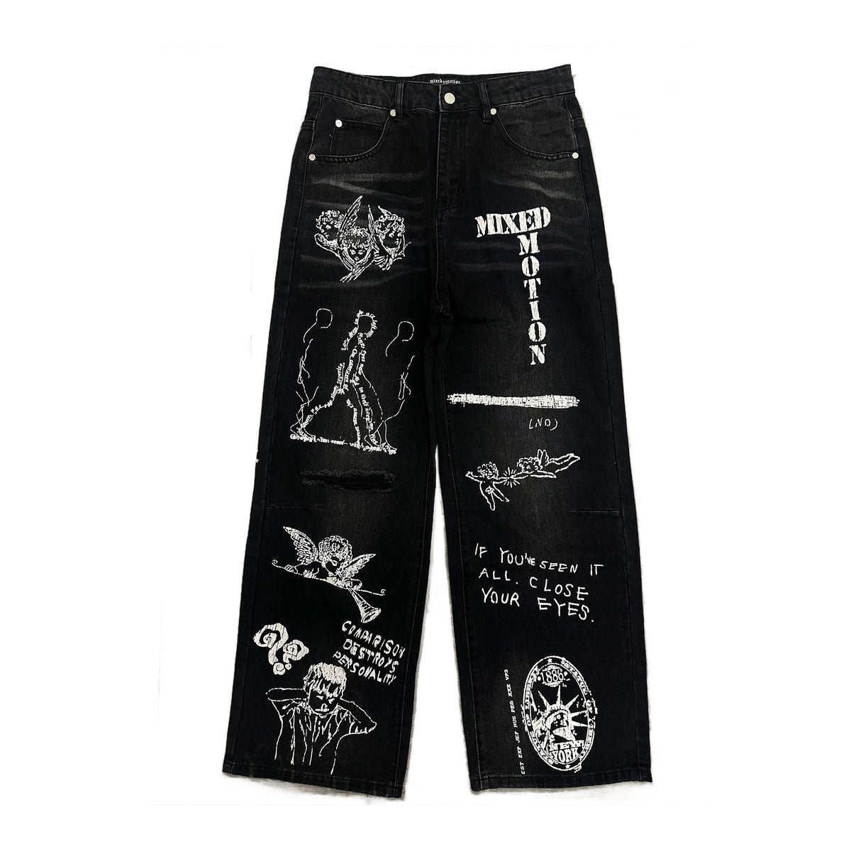 MIXED EMOTION Black “Canvas” Denim