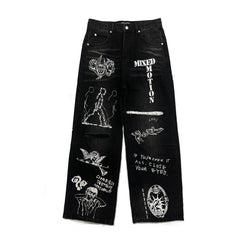 MIXED EMOTION Black “Canvas” Denim