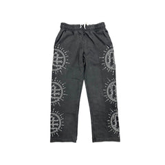 MIXED EMOTION ‘Eclipse’ Grey Acid Wash Rhinestone Sweats