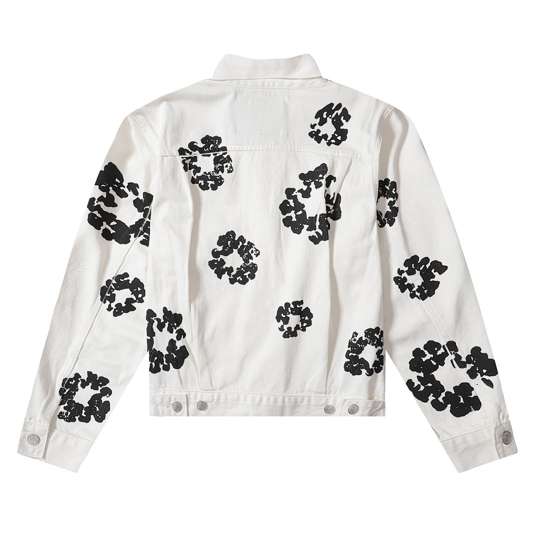 Denim Tears All‑Over Black Floral Print Streetwear Jacket
