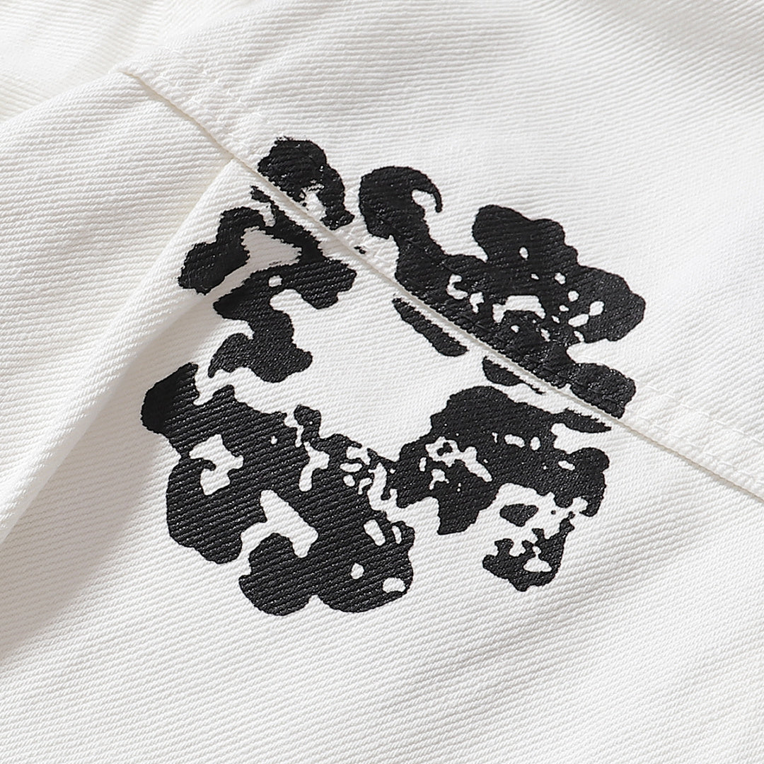 Denim Tears All‑Over Black Floral Print Streetwear Jacket