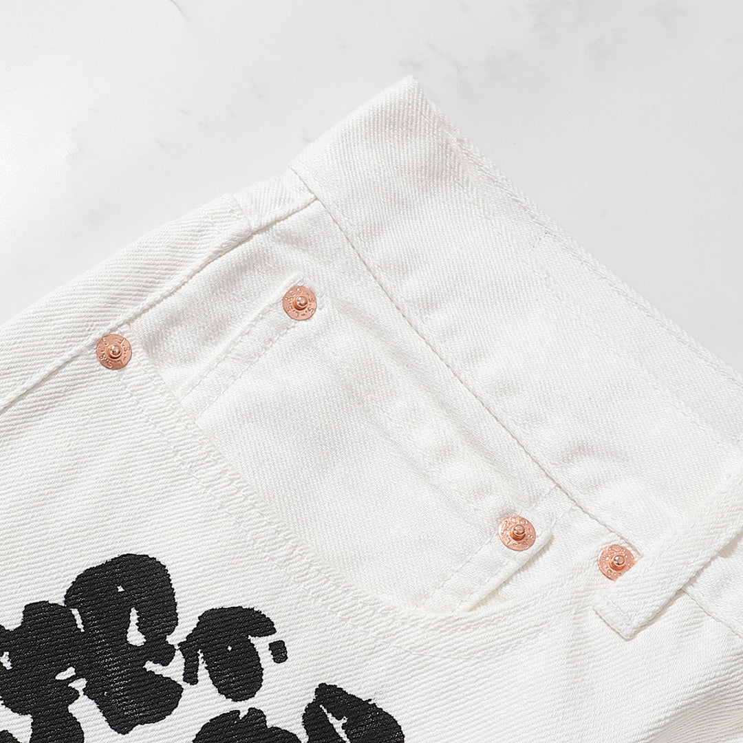 Denim Tears All‑Over Black Floral Print Straight‑Leg Streetwear Pants