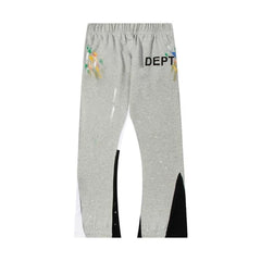 Gallery Dept hand-painted splashed ink spliced drawstring high street casual thick cotton pants micro flared men's and women's loose sports pants (16)