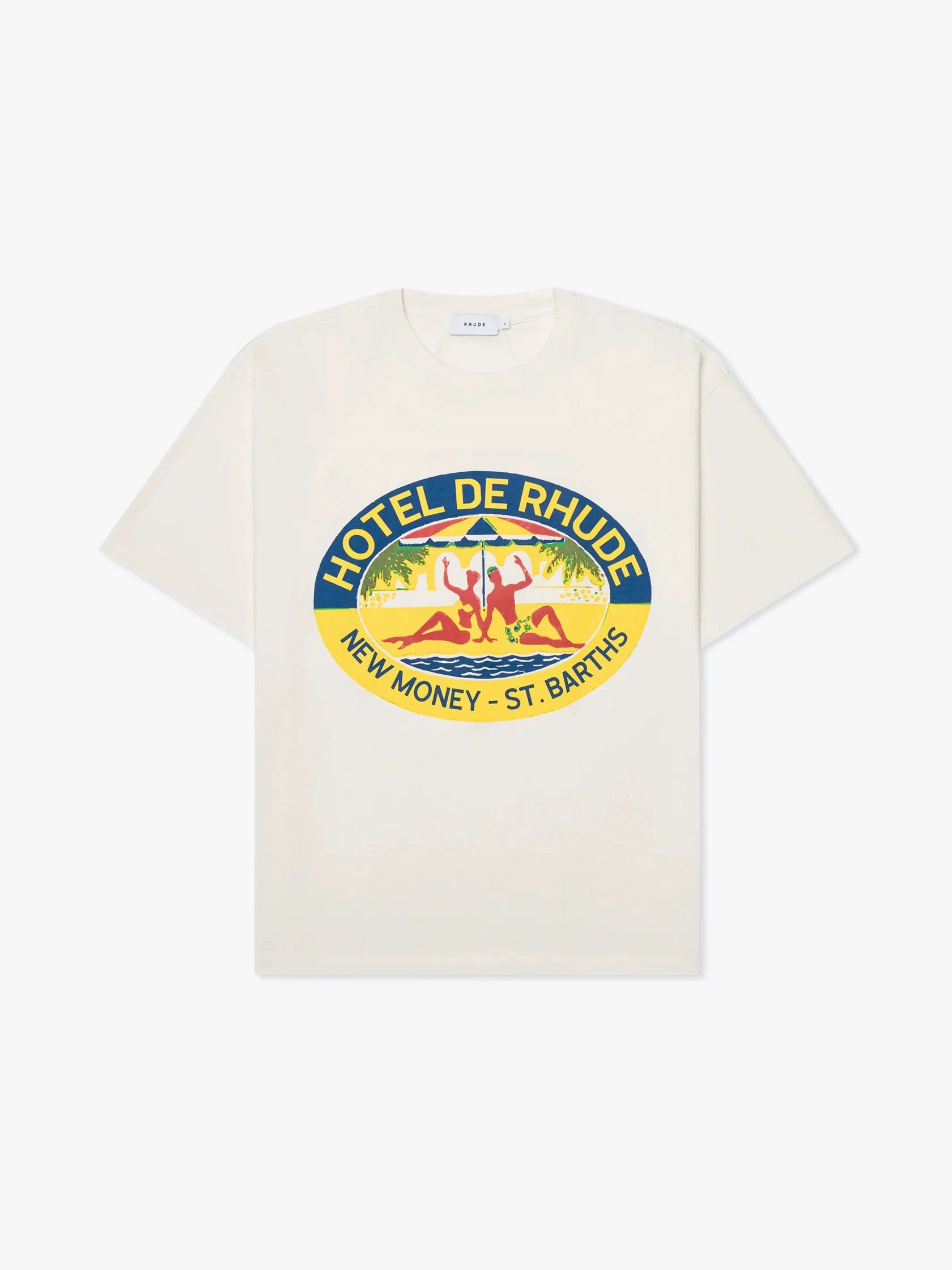 RHUDE letter printed 25S American retro printed short sleeved T-shirt for men and women, loose round neck street pure cotton top (12)