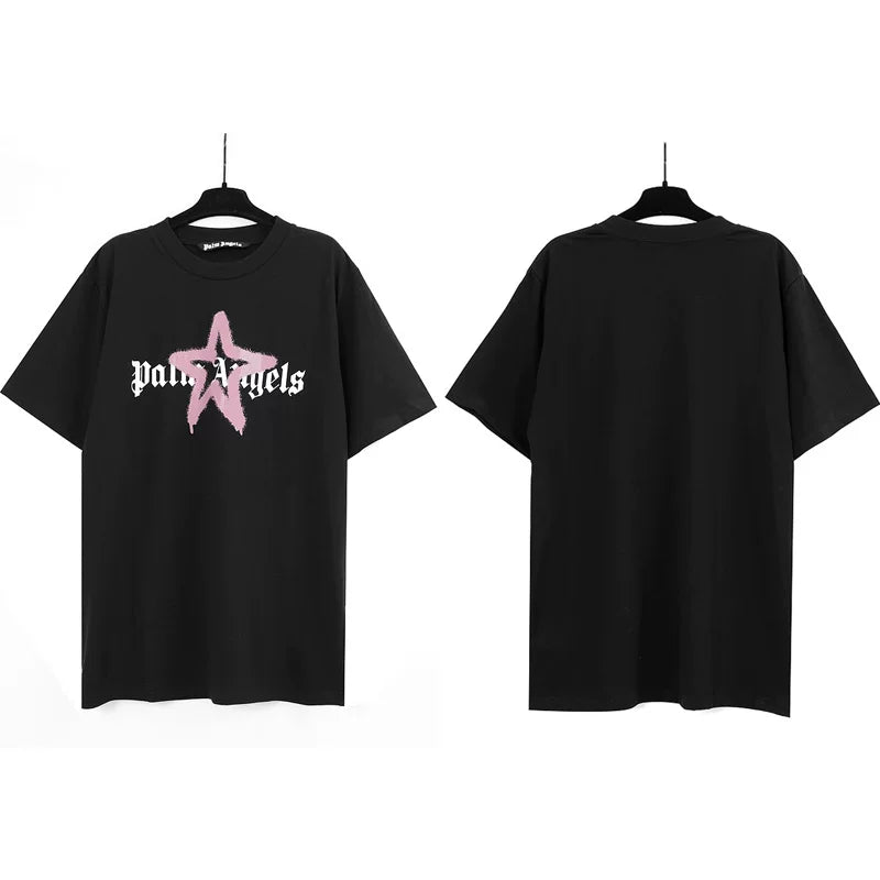 Correct version PALM short sleeved palm angel decapitated bear cartoon bear Angels butterfly print T-shirt men's and women's half sleeves (57)