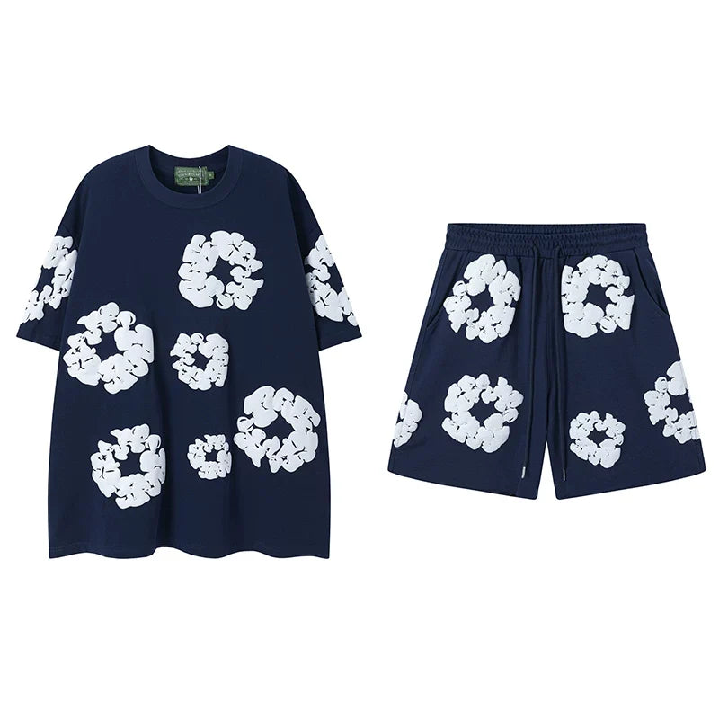 Denim Tears Navy Cotton Wreath Matching Set