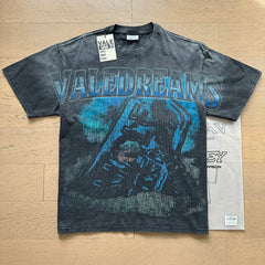 Vale Dreams Blue Graphic T-Shirt Washed Black