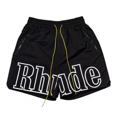 RHUDE shorts Marlboro fog high street trendy brand drawstring 3m letter reflective hip-hop beach five point basketball pants for men (4)