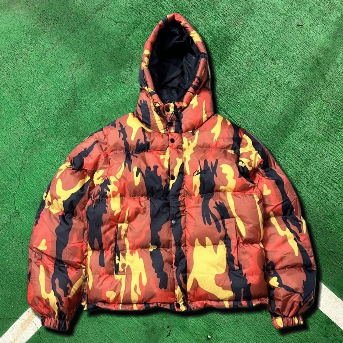 High version CORTEIZ Devil's Island Hip Hop Hooded Down Cotton Jacket Small Label Embroidered West Coast Warm Coat Trendy (4)