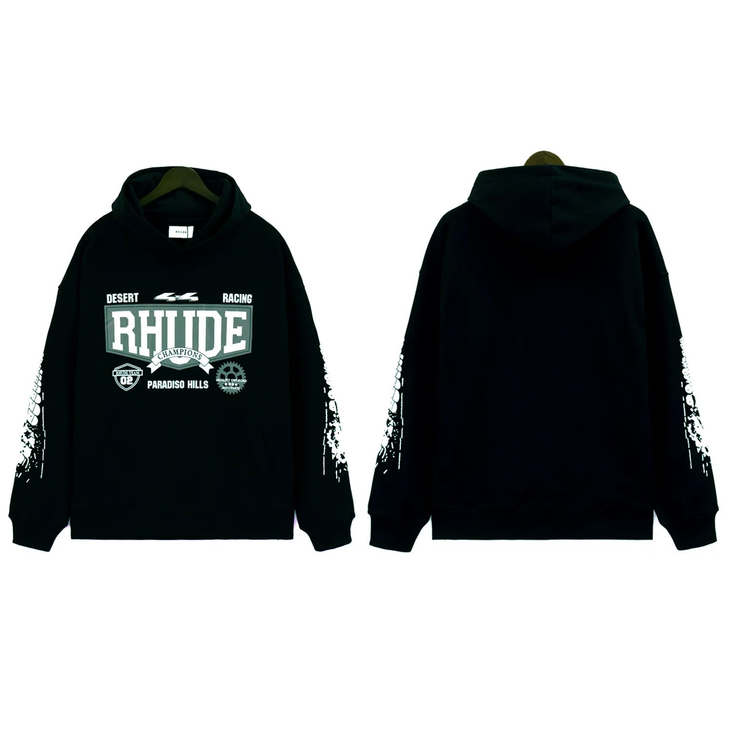 RHUDE美式复古字母印花连帽卫衣男女宽松休闲百搭情侣外套上衣潮 (14)