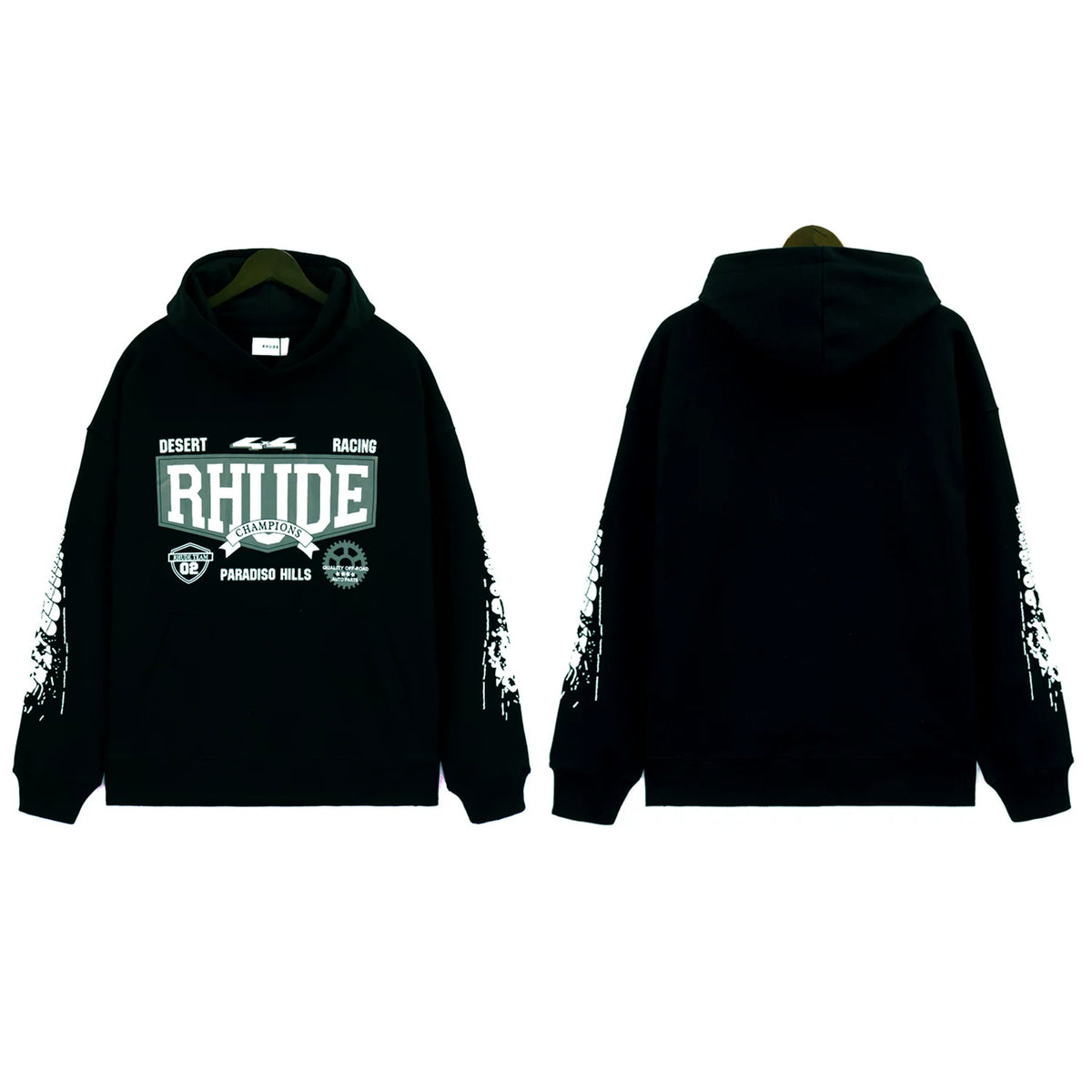 RHUDE美式复古字母印花连帽卫衣男女宽松休闲百搭情侣外套上衣潮 (14)