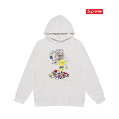 Cross border high version trendy brand Supreme letter printed hooded sweatshirt jacket, classic BOX looped hoodie for men and women (38)