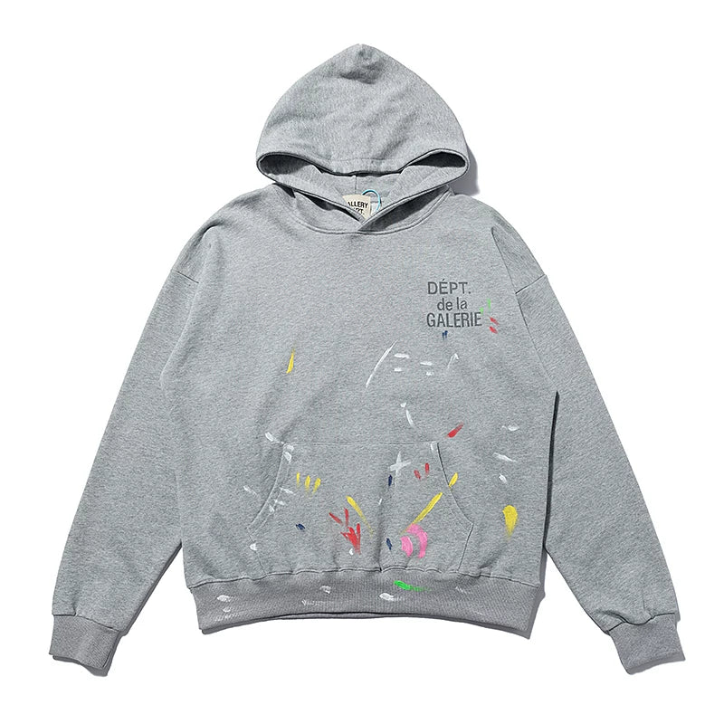 European and American high street hooded sweatshirt made of pure cotton, loose fitting, suitable for both men and women in autumn casual fashion, GALLERY DEPT style (2)