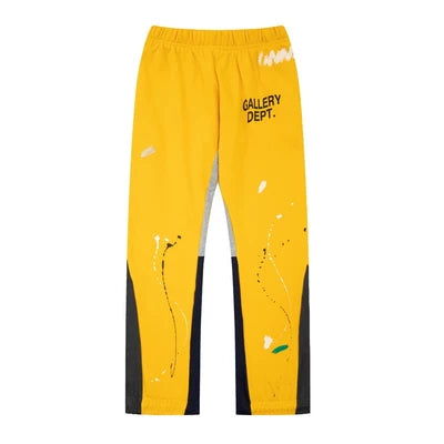 Gallery Dept hand-painted splashed ink spliced drawstring high street casual thick cotton pants micro flared men's and women's loose sports pants (3)