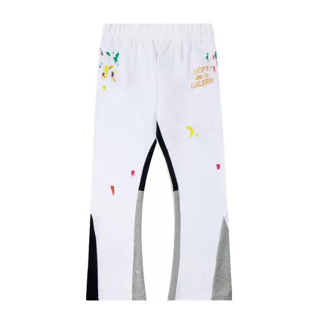 Gallery Dept hand-painted splashed ink spliced drawstring high street casual thick cotton pants micro flared men's and women's loose sports pants (11)