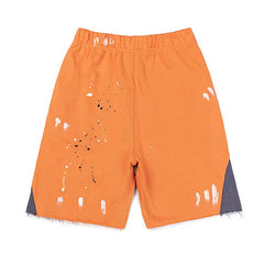 GALLERY DEPT Splicing Ink Splashing Tearing Edge Destruction Shorts Summer Cotton Loose Men's and Women's Casual Pentagram Pants Trendy