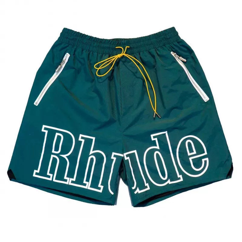 RHUDE shorts Marlboro fog high street trendy brand drawstring 3m letter reflective hip-hop beach five point basketball pants for men (1)