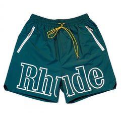 RHUDE shorts Marlboro fog high street trendy brand drawstring 3m letter reflective hip-hop beach five point basketball pants for men (1)