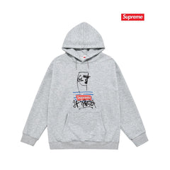 Cross border high version trendy brand Supreme letter printed hooded sweatshirt jacket, classic BOX looped hoodie for men and women (48)