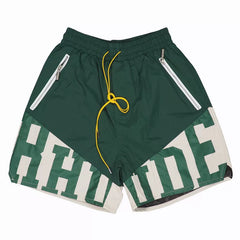 RHUDE shorts Marlboro fog high street trendy brand drawstring 3m letter reflective hip-hop beach five point basketball pants for men (12)