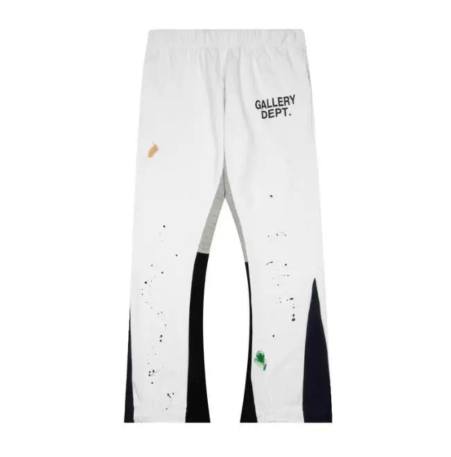 Gallery Dept hand-painted splashed ink spliced drawstring high street casual thick cotton pants micro flared men's and women's loose sports pants (8)