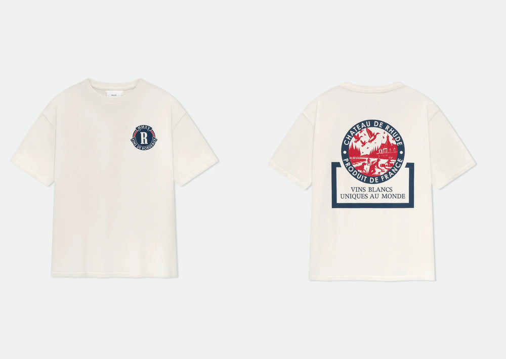 RHUDE letter printed 25S American retro printed short sleeved T-shirt for men and women, loose round neck street pure cotton top (33)