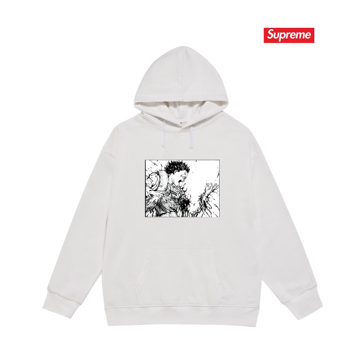 Cross border high version trendy brand Supreme letter printed hooded sweatshirt jacket, classic BOX looped hoodie for men and women (41)