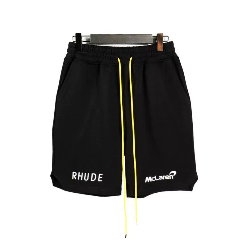 RHUDE shorts Marlboro fog high street trendy brand drawstring 3m letter reflective hip-hop beach five point basketball pants for men (21)