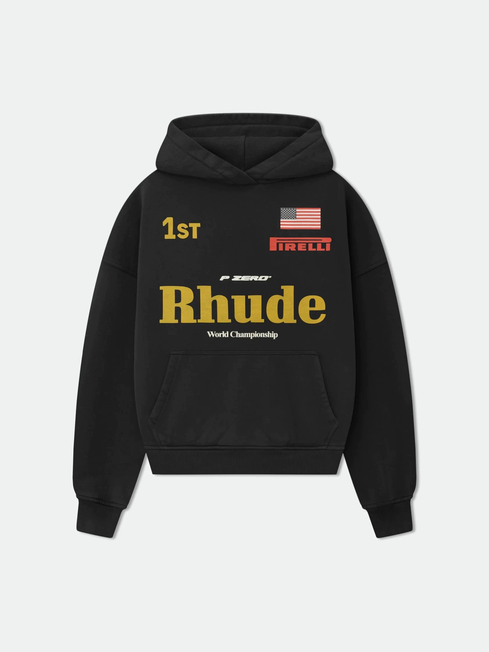 RHUDE美式复古字母印花连帽卫衣男女宽松休闲百搭情侣外套上衣潮 (1)