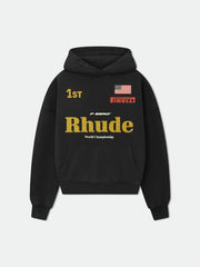 RHUDE美式复古字母印花连帽卫衣男女宽松休闲百搭情侣外套上衣潮 (1)