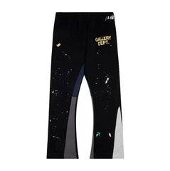 Gallery Dept hand-painted splashed ink spliced drawstring high street casual thick cotton pants micro flared men's and women's loose sports pants (7)