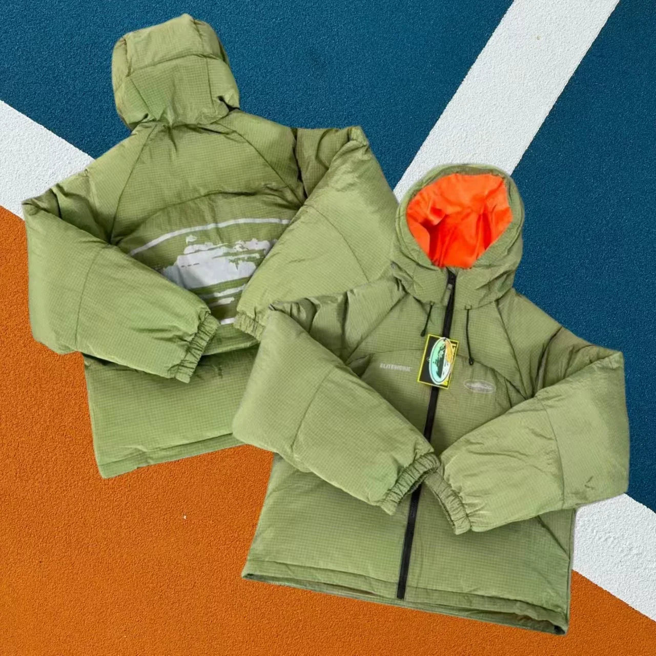 Corteiz Hooded Puffer Jacket Winter Streetwear Zip‑Up Quilted Insulated Coat