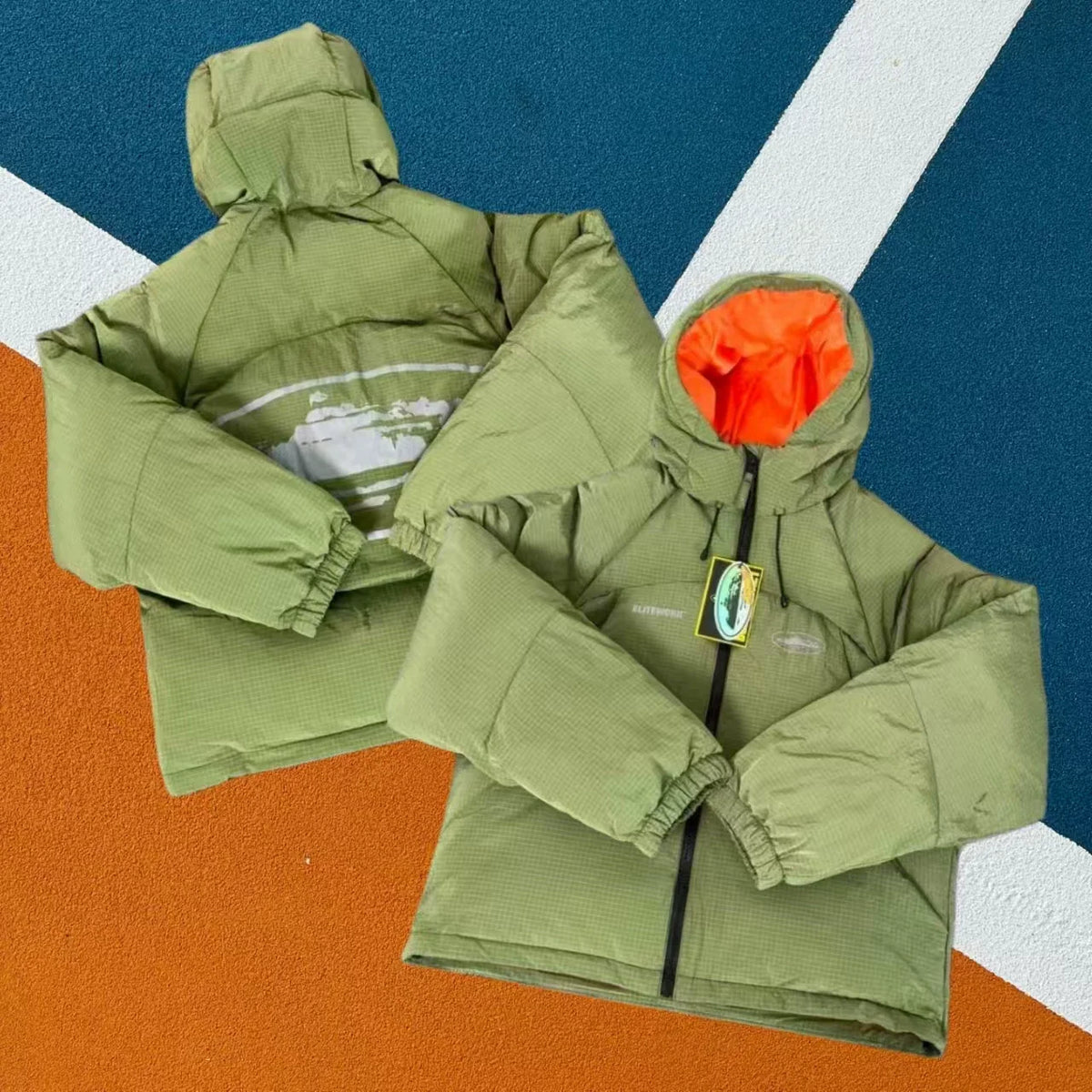 Corteiz Hooded Puffer Jacket Winter Streetwear Zip‑Up Quilted Insulated Coat