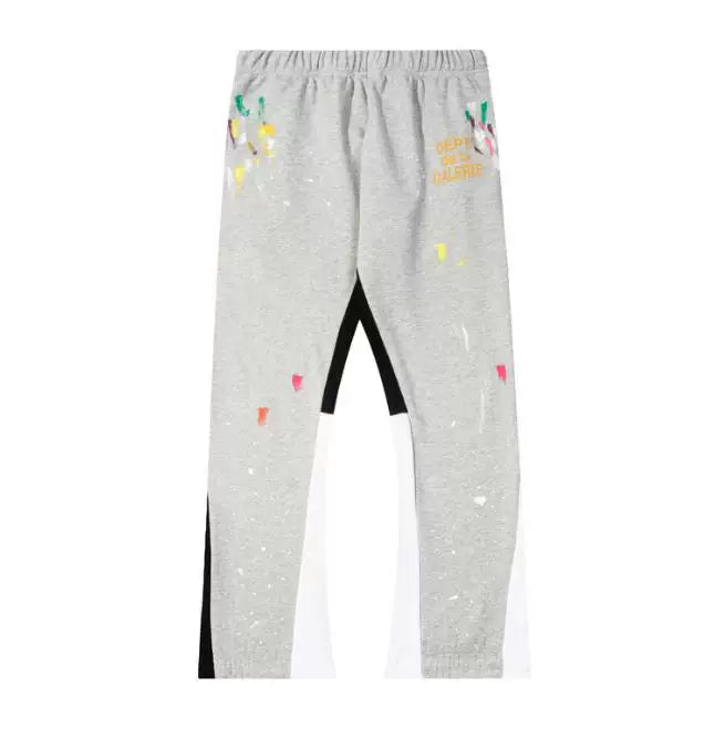 Gallery Dept hand-painted splashed ink spliced drawstring high street casual thick cotton pants micro flared men's and women's loose sports pants (14)
