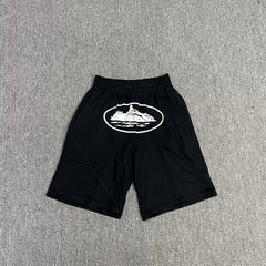 Corteiz Alcatraz Island Meichao High Street Summer Loose Sports and Leisure Heavy Cotton Five-Criss Shorts Fog (4)