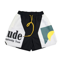 RHUDE shorts Marlboro fog high street trendy brand drawstring 3m letter reflective hip-hop beach five point basketball pants for men (18)