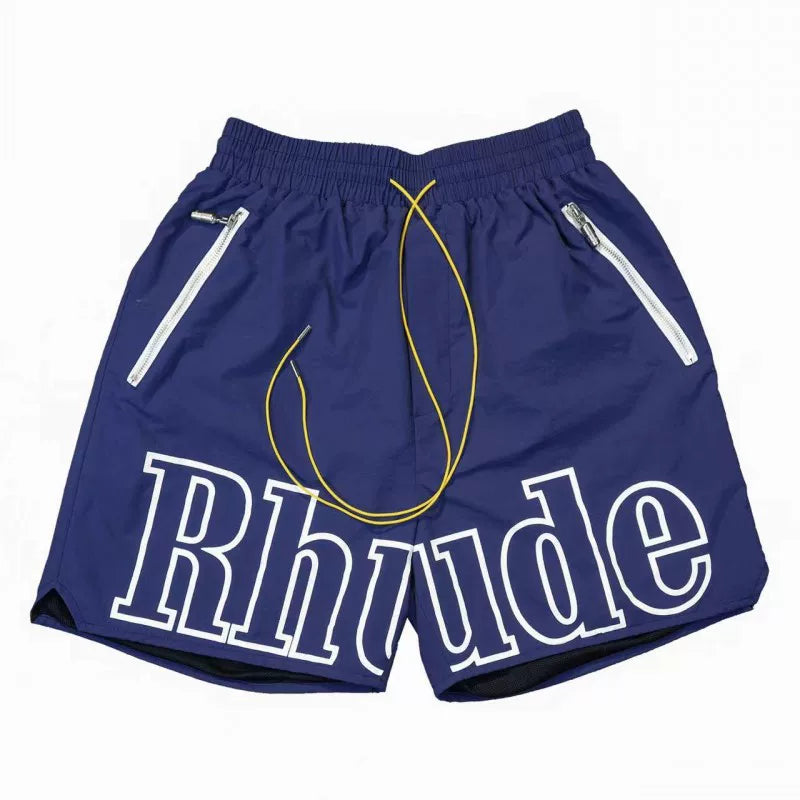 RHUDE shorts Marlboro fog high street trendy brand drawstring 3m letter reflective hip-hop beach five point basketball pants for men (3)