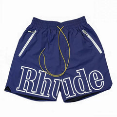 RHUDE shorts Marlboro fog high street trendy brand drawstring 3m letter reflective hip-hop beach five point basketball pants for men (3)