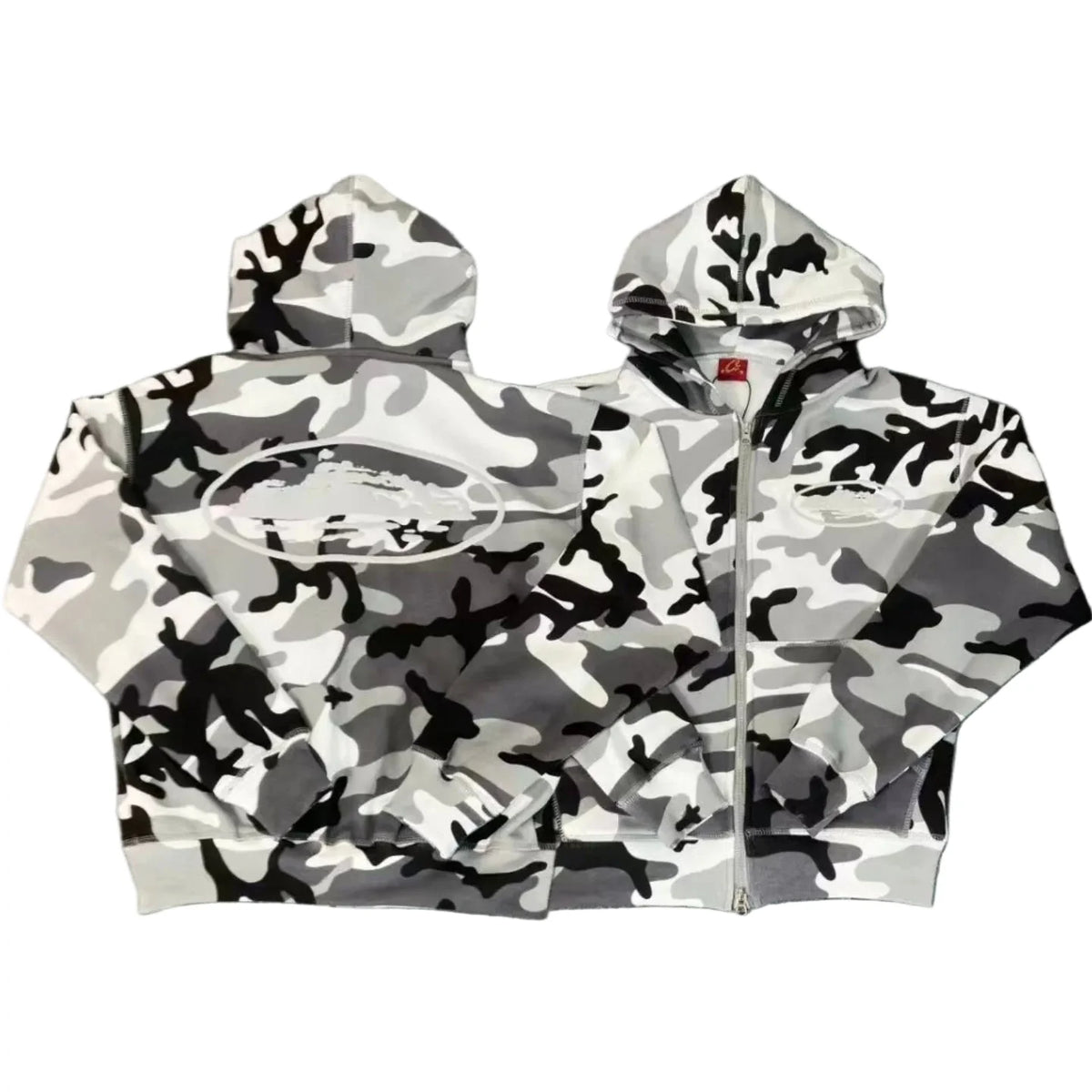 High version CORTEIZ Devil's Island micro foam printed zipper cardigan thick cotton T-pants set CRTZ hoodie trendy (11)