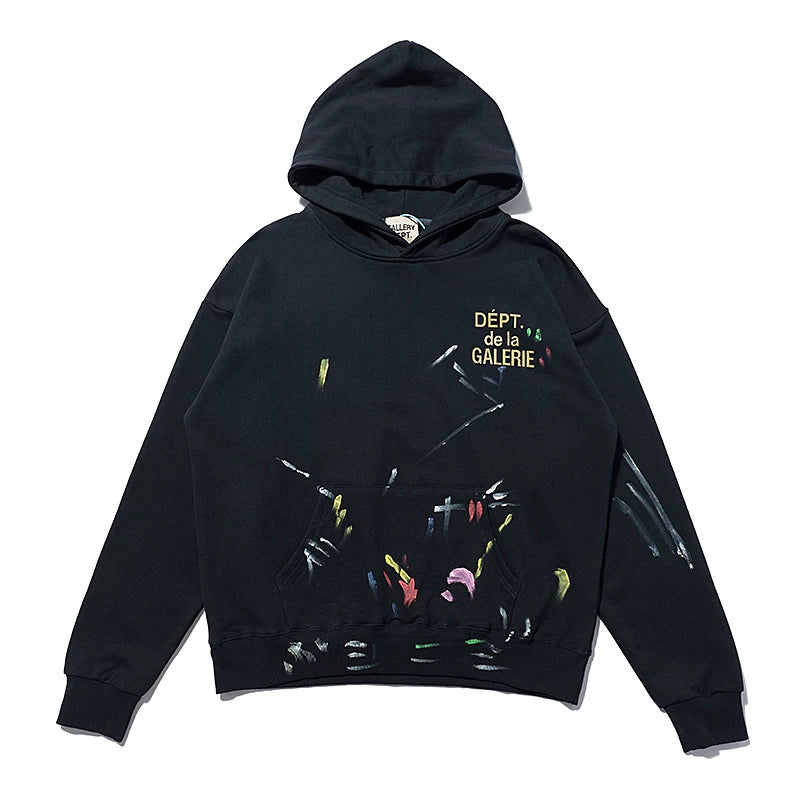 European and American high street hooded sweatshirt made of pure cotton, loose fitting, suitable for both men and women in autumn casual fashion, GALLERY DEPT style (1)